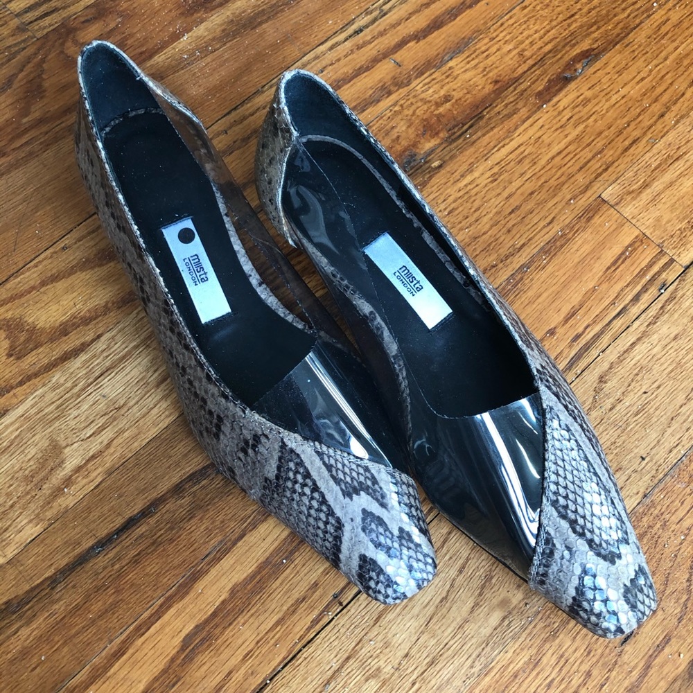 Miista snake kitten heels